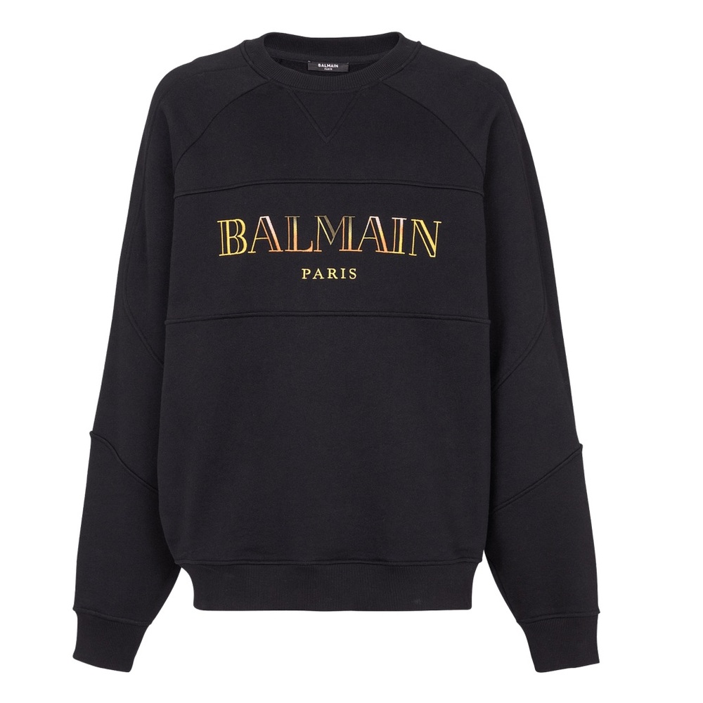 NWOT Vintage pullover Balmain Men’s Embroidered Oversized Sweatshirt Size Small